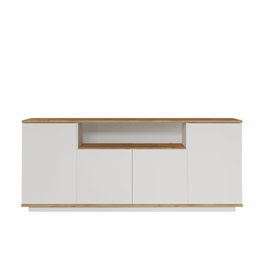 Hanah Home Fr15-Aw Consola Pino Atlántico Blanco 180x75x44.5 cm Fabricado en Melamina 18mm Mueble Salón Pasillo Dormitorio